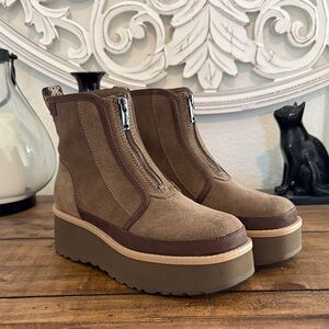 UGG CityFunc Zipper Platform Suede Ankle Boots